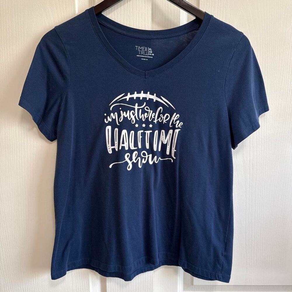 Women's Navy Blue Funny Football Shirt size XL
